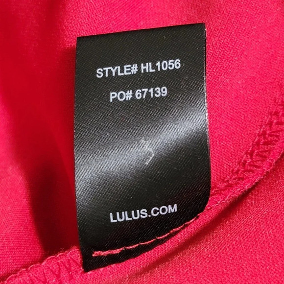 LULUS Dress Womens Medium Baby Be Mine Red Off Shoulder Bodycon Mini Cocktail - Picture 13 of 14